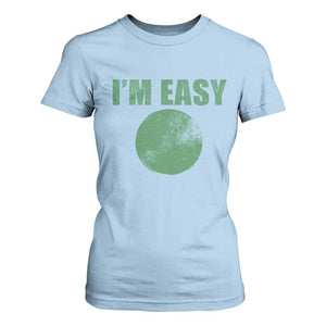 Funny I'm Easy Snowboard Ski T Shirt For Women Green Circle Retro Mountain Sign TS11 Light Blue Print Your Wear