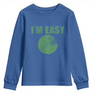 Funny I'm Easy Snowboard Ski Youth Sweatshirt Green Circle Retro Mountain Sign TS11 Royal Blue Print Your Wear
