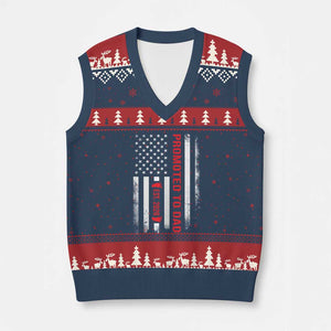 Promoted To Dad Est 2026 V-Neck Knit Sweater Vest New Dad 2026 Baby Announcement TS11 Navy Red Print Your Wear
