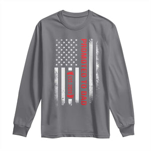 Promoted To Dad Est 2026 Long Sleeve Shirt New Dad 2026 Baby Announcement TS11 Charcoal Print Your Wear