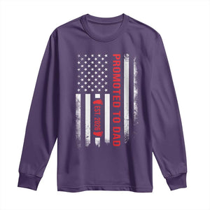 Promoted To Dad Est 2026 Long Sleeve Shirt New Dad 2026 Baby Announcement TS11 Purple Print Your Wear