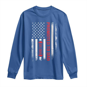Promoted To Dad Est 2026 Long Sleeve Shirt New Dad 2026 Baby Announcement TS11 Royal Blue Print Your Wear