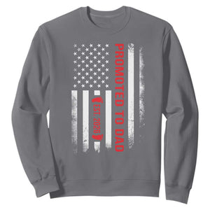 Promoted To Dad Est 2026 Sweatshirt New Dad 2026 Baby Announcement TS11 Charcoal Print Your Wear