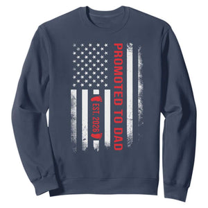 Promoted To Dad Est 2026 Sweatshirt New Dad 2026 Baby Announcement TS11 Navy Print Your Wear