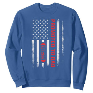 Promoted To Dad Est 2026 Sweatshirt New Dad 2026 Baby Announcement TS11 Royal Blue Print Your Wear