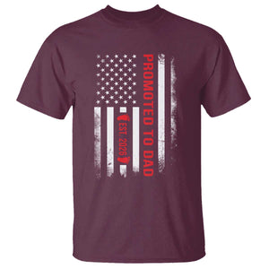 Promoted To Dad Est 2026 T Shirt - New Dad 2026 Baby Announcement Father Gift Tee TS11 Maroon Print Your Wear