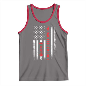 Promoted To Dad Est 2026 Tank Top New Dad 2026 Baby Announcement TS11 Deep Heather Red Print Your Wear