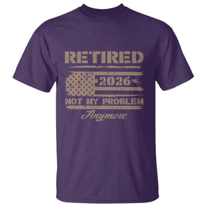 Retired 2026 Not My Problem Anymore T Shirt Funny Retirement Vintage American Flag TS11 Purple Print Your Wear