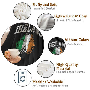 Irish Pride Throw Blanket Ireland Shamrock Flag St Patricks Day TS11 Print Your Wear