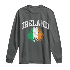 Irish Pride Long Sleeve Shirt Ireland Shamrock Flag St Patricks Day TS11 Dark Heather Print Your Wear