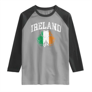 Irish Pride Raglan Shirt Ireland Shamrock Flag St Patricks Day TS11 Sport Gray Black Print Your Wear