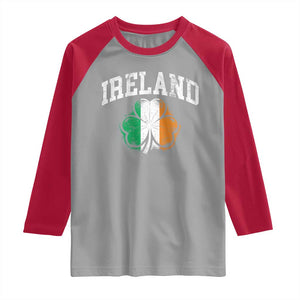 Irish Pride Raglan Shirt Ireland Shamrock Flag St Patricks Day TS11 Sport Gray Red Print Your Wear