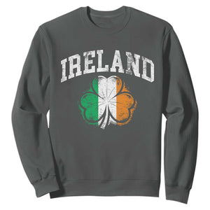 Irish Pride Sweatshirt Ireland Shamrock Flag St Patricks Day TS11 Dark Heather Print Your Wear