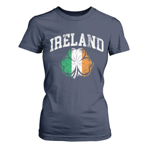 Irish Pride T Shirt For Women Ireland Shamrock Flag St Patricks Day TS11 Navy Print Your Wear