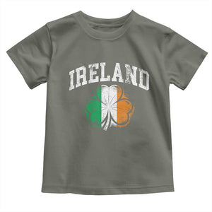 Irish Pride Toddler T Shirt Ireland Shamrock Flag St Patricks Day TS11 Military Green Print Your Wear