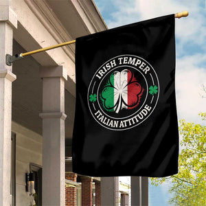 Funny Irish Temper Italian Attitude Garden Flag Irish Italian Pride Vintage Shamrock TS11 Print Your Wear