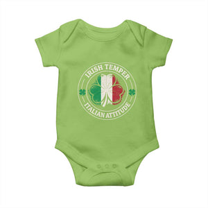 Funny Irish Temper Italian Attitude Baby Onesie Irish Italian Pride Vintage Shamrock TS11 Lime Print Your Wear