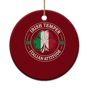 Funny Irish Temper Italian Attitude Ceramic Ornament Irish Italian Pride Vintage Shamrock TS11 1pc Red Print Your Wear