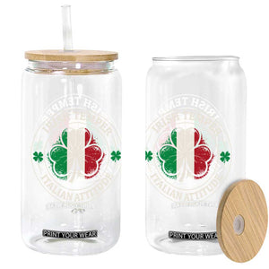 Funny Irish Temper Italian Attitude Glass Can Irish Italian Pride Vintage Shamrock TS11 Print Your Wear