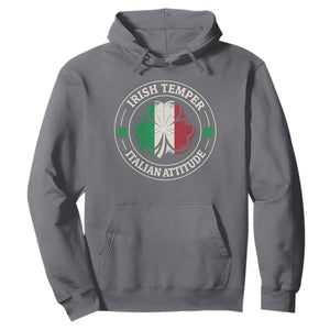 Funny Irish Temper Italian Attitude Hoodie Irish Italian Pride Vintage Shamrock TS11 Charcoal Print Your Wear