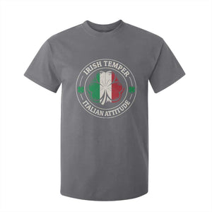 Funny Irish Temper Italian Attitude T Shirt For Kid Irish Italian Pride Vintage Shamrock TS11 Charcoal Print Your Wear