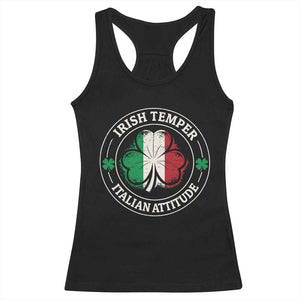 Funny Irish Temper Italian Attitude Racerback Tank Top Irish Italian Pride Vintage Shamrock TS11 Black Print Your Wear