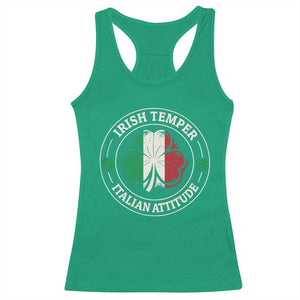 Funny Irish Temper Italian Attitude Racerback Tank Top Irish Italian Pride Vintage Shamrock TS11 Irish Green Print Your Wear