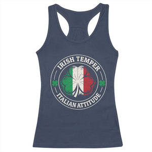 Funny Irish Temper Italian Attitude Racerback Tank Top Irish Italian Pride Vintage Shamrock TS11 Navy Print Your Wear