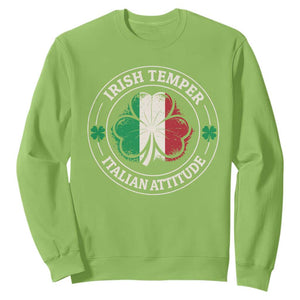 Funny Irish Temper Italian Attitude Sweatshirt Irish Italian Pride Vintage Shamrock TS11 Lime Print Your Wear