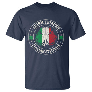 Funny Irish Temper Italian Attitude T Shirt Irish Italian Pride Vintage Shamrock TS11 Navy Print Your Wear
