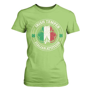 Funny Irish Temper Italian Attitude T Shirt For Women Irish Italian Pride Vintage Shamrock TS11 Lime Print Your Wear