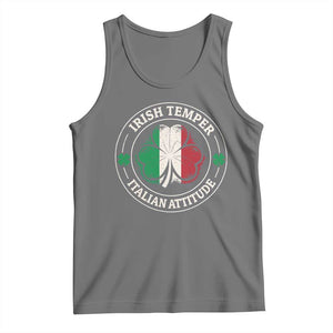 Funny Irish Temper Italian Attitude Tank Top Irish Italian Pride Vintage Shamrock TS11 Black Heather Print Your Wear