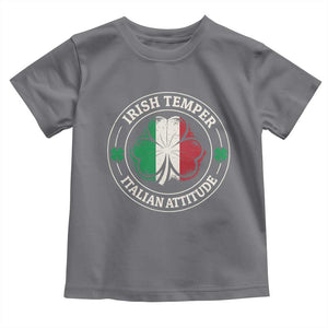 Funny Irish Temper Italian Attitude Toddler T Shirt Irish Italian Pride Vintage Shamrock TS11 Charcoal Print Your Wear