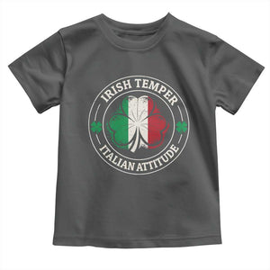 Funny Irish Temper Italian Attitude Toddler T Shirt Irish Italian Pride Vintage Shamrock TS11 Dark Heather Print Your Wear
