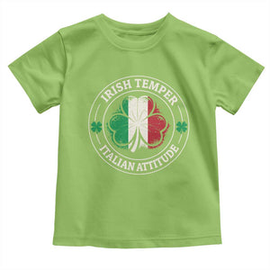 Funny Irish Temper Italian Attitude Toddler T Shirt Irish Italian Pride Vintage Shamrock TS11 Lime Print Your Wear