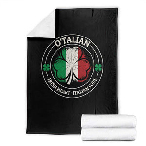 Irish Italian Pride Throw Blanket O'Talian Irish Heart Italian Soul St Patricks Day TS11 Black Print Your Wear