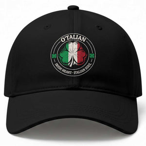 Irish Italian Pride Baseball Cap O'Talian Irish Heart Italian Soul St Patricks Day TS11 Print Your Wear