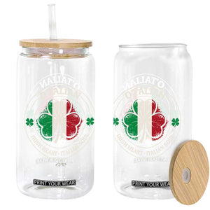 Irish Italian Pride Glass Can O'Talian Irish Heart Italian Soul St Patricks Day TS11 Print Your Wear