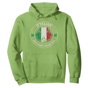 Irish Italian Pride Hoodie O'Talian Irish Heart Italian Soul St Patricks Day TS11 Lime Print Your Wear