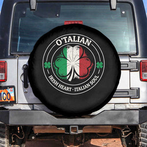 Irish Italian Pride Spare Tire Cover O'Talian Irish Heart Italian Soul St Patricks Day TS11 No hole Black Print Your Wear