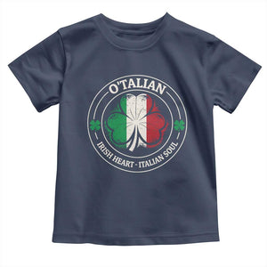 Irish Italian Pride Toddler T Shirt O'Talian Irish Heart Italian Soul St Patricks Day TS11 Navy Print Your Wear