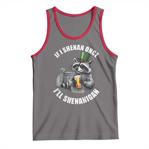 Funny St Patricks Day Raccoon If I Shenan Once I Will Shenanigan Tank Top TS11 Deep Heather Red Print Your Wear