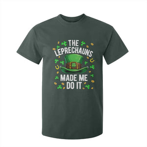 Funny St Patricks Day The Leprechauns Made Me Do It T Shirt For Kid TS11 Dark Forest Green Print Your Wear