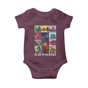 Punch The Monkey Baby Onesie In My Punch Era Baby Monkey Hugging Plush TS11 Maroon Print Your Wear