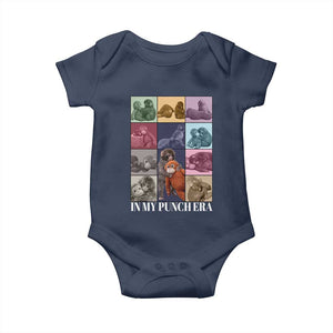 Punch The Monkey Baby Onesie In My Punch Era Baby Monkey Hugging Plush TS11 Navy Print Your Wear