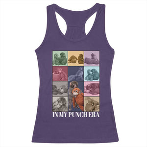 Punch The Monkey Racerback Tank Top In My Punch Era Baby Monkey Hugging Plush TS11 Purple Print Your Wear