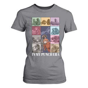 Punch The Monkey T Shirt For Women In My Punch Era Baby Monkey Hugging Plush TS11 Charcoal Print Your Wear