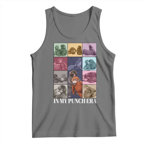 Punch The Monkey Tank Top In My Punch Era Baby Monkey Hugging Plush TS11 Black Heather Print Your Wear