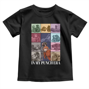 Punch The Monkey Toddler T Shirt In My Punch Era Baby Monkey Hugging Plush TS11 Black Print Your Wear
