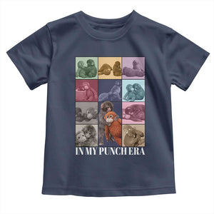 Punch The Monkey Toddler T Shirt In My Punch Era Baby Monkey Hugging Plush TS11 Navy Print Your Wear